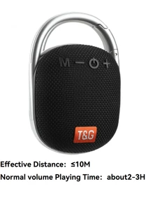 T&G TG321 Portable Speaker With Buckle Mini Wireless Speaker LED Lights Outdoor TWS Sound Box Support For Radio Support USB/TF Card - 黑色 - 查看 6