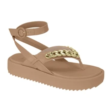 Women's Papete Sandal Moleca Platform Tie Ankle Chains - khỏa thân - Xem 2