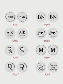 1 Pair Engraved Customized Cufflinks, Special Gift For Men, Personalized Text Cufflinks Gift For Boyfriend, Unique Present For Dad, Father's Day, Valentine's Day, Christmas - Black - View 4