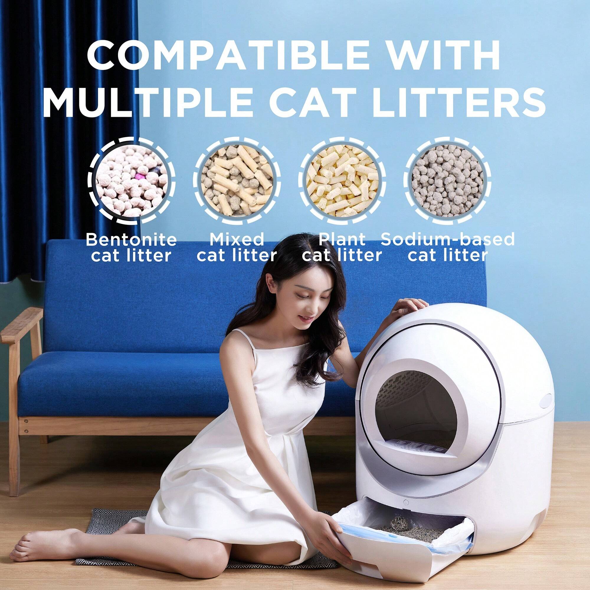 Smart Automatic Cat Litter Box,Automatic Scooping And Odor Removal, App