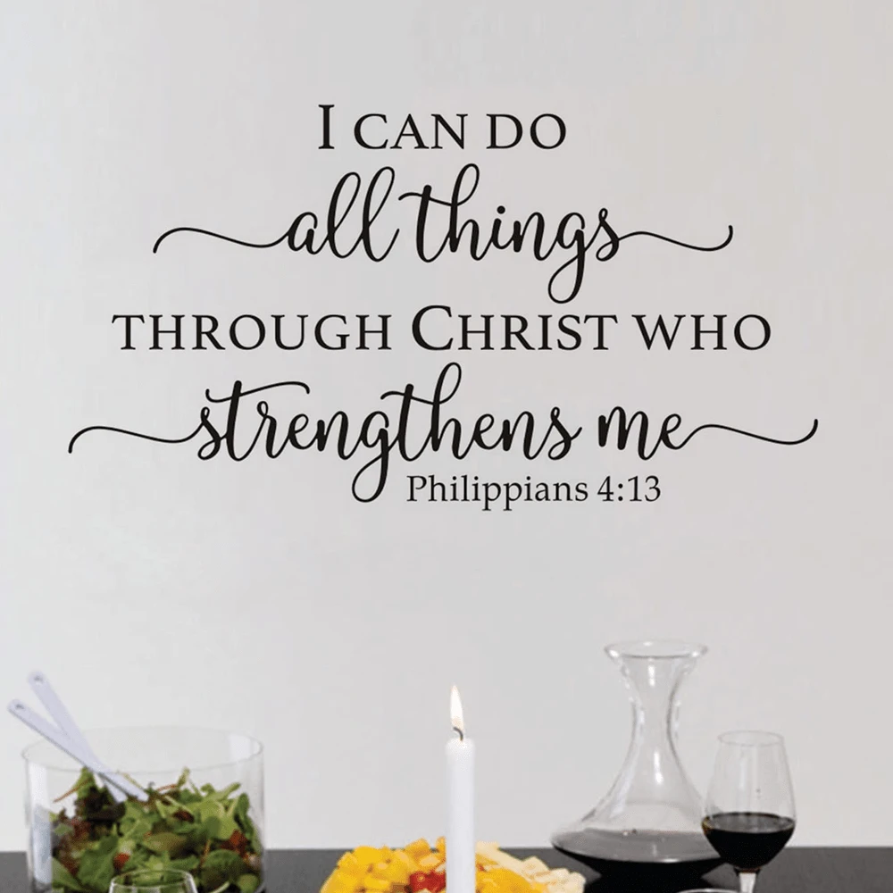 1 peça de adesivos da Bíblia Werse, adesivos de parede inspiradores, decoração de arte de parede, adesivos de decalque à prova d'água, para decoração de casa, decoração de sala de estar, sala de estar