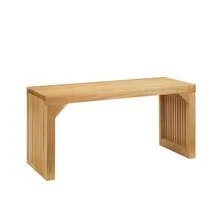 Dining Bench And Table, Pine Indoor Wood Bench For Entryway,Living Room,Kitchen And Bedroom Table And Bench Set (Nature, Long Bench & Table) - Wood Color - View 4