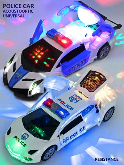 电动跳舞变形旋转万向警车玩具车男孩玩具儿童小孩女孩汽车圣诞生日礼物