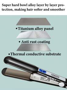 CRASTS Professional Hair Straightener,MCH Heatting Fast,LCD Dispaly,Quick Temperature Adjustment,Titanium Hard Plate,Home&Salon Use,Hair Care Gift - EU F Type Plug(220-240V) - View 9
