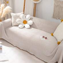 客厅沙发巾法式家居装饰纯色四季通用沙发巾沙发罩流苏边沙发垫 - 彩色 - 查看 4