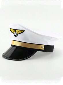 1 件航空公司飞行员帽、制服帽、角色扮演空姐服装帽子，适合节日派对 - 彩色 - 查看 8
