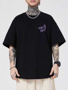 Streetwear Fear Event 100% Cotton Skater Shirt - Fast Shipping - 黑色 - 查看 2