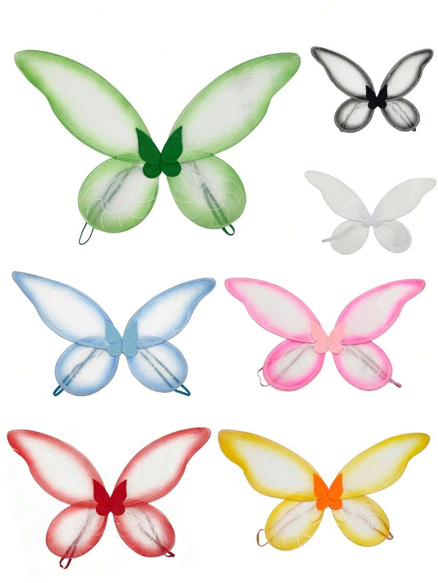 1 pieza Disfraz de hada para fiesta con alas de mariposa de tul, apto para actuación en el escenario, cosplay, fiesta de cumpleaños - Multicolor - Ver 1