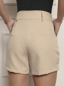 ZR Tailoring Women's Short With Pocket And Zipper - 米色 - 查看 5