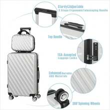 Luggage 5 Piece Sets Lightweight Rolling Hardside Travel Suitcase With TSA Lock