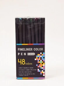 1set 12/24/36/48 Colors 0.4mm Fine Tip Colored Pens, Diary, Note Taking, Writing, Drawing, Coloring, Calendar, Office, School, Teacher Fine Tip Markers Back To School
