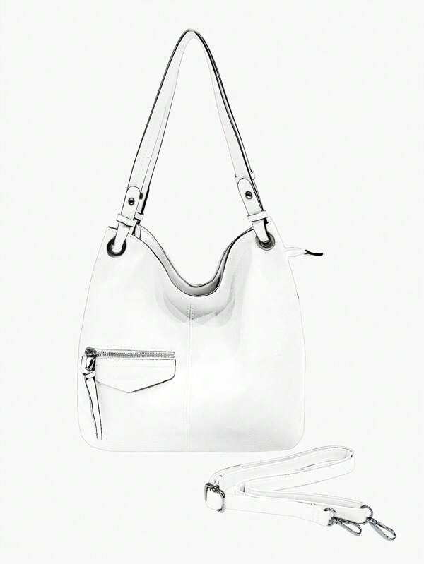MILANO Women Tote Bags Pu Leather Minimalist Quiet Luxury Fashionable Business Casual Solid Color  High Capacity  For Work Travel Dating Hobo Bags  High Quality Large Capacity 41cm* 12cm *30cm