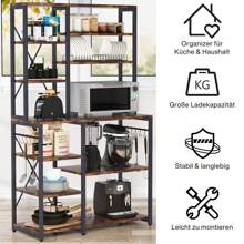 Tribesigns Kitchen 170CM Tall Baker's Rack, 5-Tier+6-Tier Kitchen Utility Storage Shelf Table With 10 S-Shaped Hooks And Metal Frame, Display Shelf - Black - View 1
