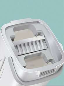 Set De Cubo Con Escurridor Y Trapeador Sin Manos Para Pisos Planos, Incluye 2 Almohadillas De Microfibra Lavables Para Uso En Húmedo Y Seco, Sistema De Limpieza De Pisos Para El Hogar Para Todo Tipo De Pisos Y Ventanas Trapeador Giratorio Auto Exprimible 360° Con 2pzs Microfibra - Blanco y Negro - Ver 6