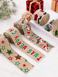 1 rollo 2 metros Cintas decorativas para árbol de Navidad, cintas decorativas para envolver regalos de Navidad - Multicolor - Ver 2