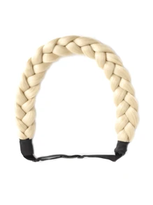 Diadema elegante y ajustable con trenza de espina de pescado - Accesorio de cabello sintético para mujeres y niñas, perfecto para fiestas y uso diario - Multicolor - Ver 11
