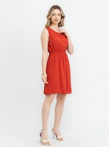 JIN SER Viscose Dress - Orange - View 4