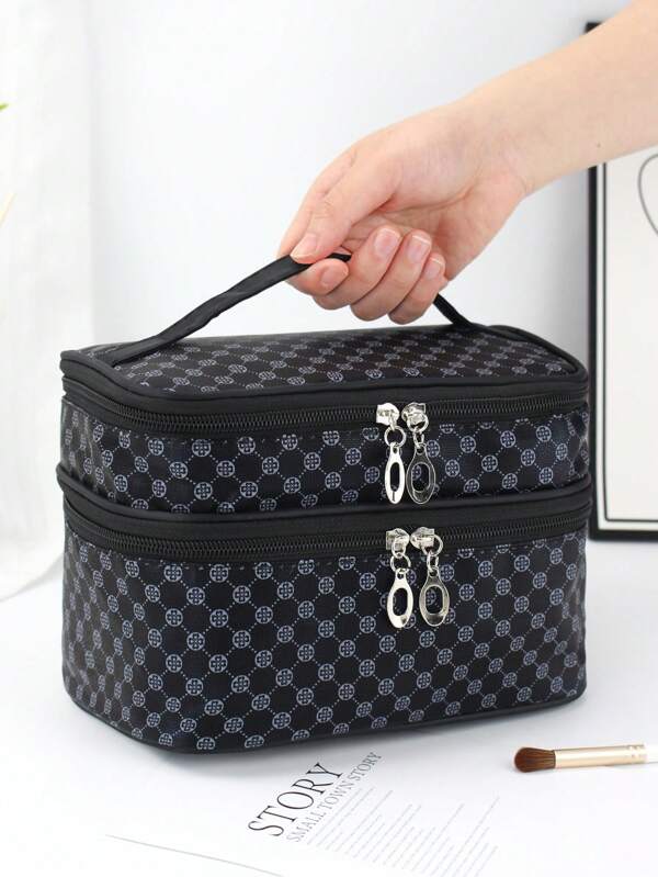 1 Peça Bolsa de Maquiagem Cosmética Simples e Elegante, À prova d'água e Espaçosa, Adequada para Organizador de Viagem de Maquiagem Doméstica e de Viagem, Presentes Essenciais, Armazenamento com Zíper, Acessórios de Unhas