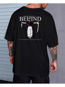 Traditional Japanese Manga Jujutsu Toji Fushiguro Left Behind Kaisen T-Shirt - 黑色 - 查看 1