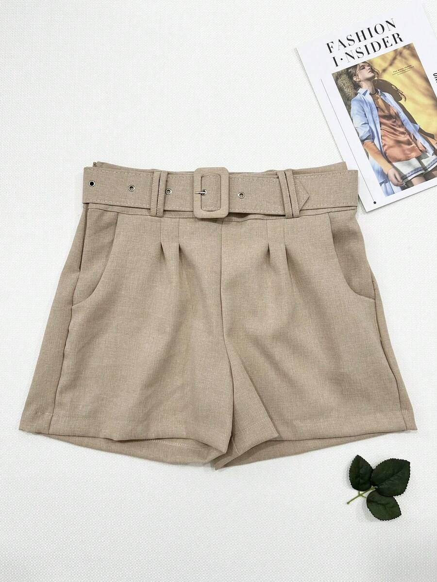 Tailored Shorts With Belt - Lạc đà - Xem 1