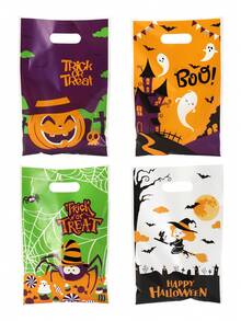 10/20/50 Piezas Bolsas de regalo con diseño de calabaza fantasmagórica de terror para Halloween, bolsas de embalaje para regalos de truco o para fiestas de Halloween, decoraciones de fiesta de Halloween, bolsas de compras, Navidad