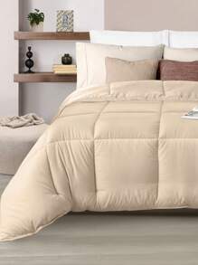 Edredón Duvet Matrimonial Dos Vistas Suave Acolchonado - Beis - Ver 2