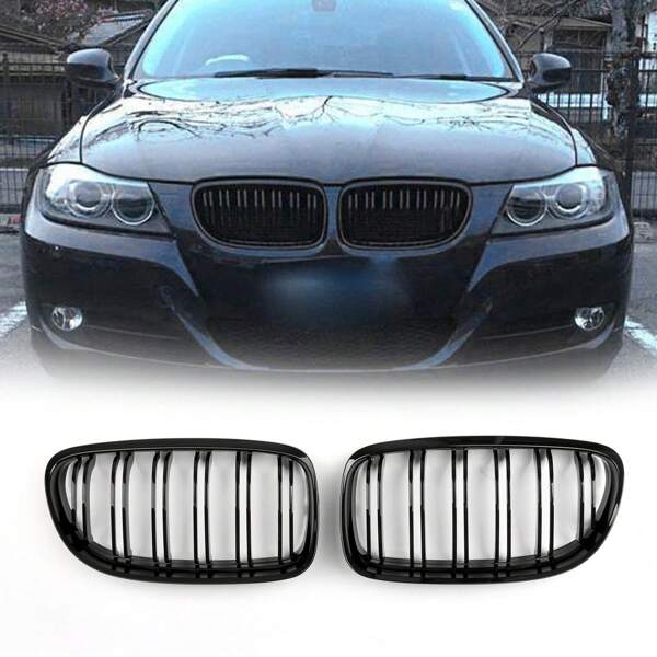 Rejilla delantera tipo riñón compatible con BMW E90 / E91 LCI Serie 3 2008-2012