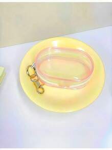 1pc Mini Portable Transparent Zipper Storage Bag, Multifunctional Jewelry Organizer For Earphones, Chargers, Keys, Rings, Clear Travel Accessories Pouch