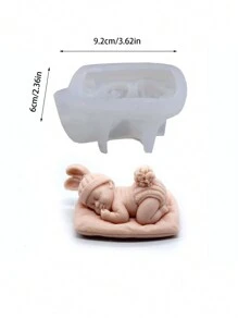 1pc Baby Shape DIY Silicone Mold, Sleep Baby Design Silicone Mold For DIY - White - View 3
