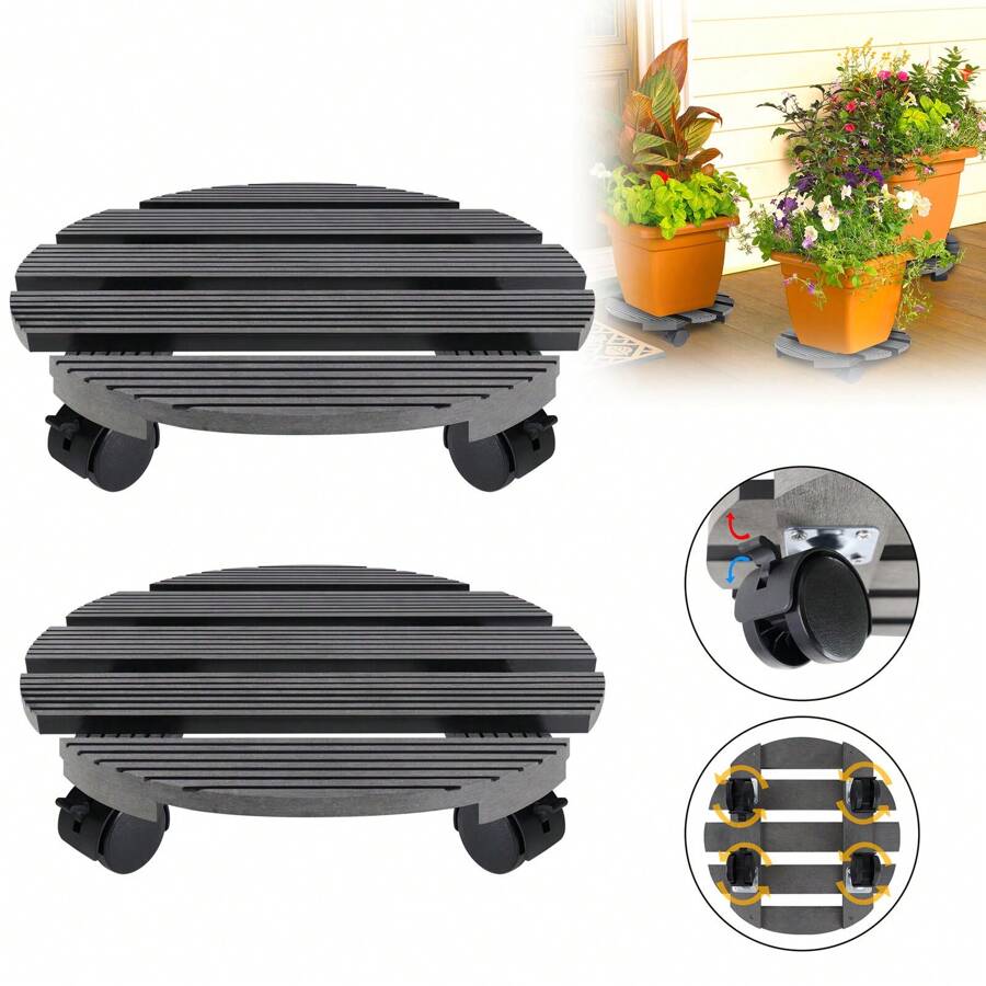 Set 2 Vasi Quadrati Per Piante Antracite 48x48 Cm Con Sottovasi – 2Friends – Made In Germany
