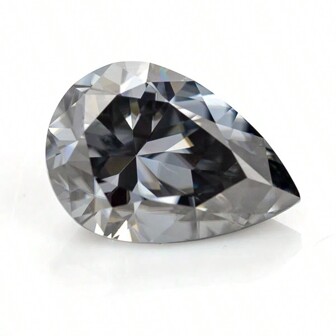 1pc High Quality Pear-Shaped Grey Moissanite Loose Gemstone, Suitable For Custom Rings, Pendants, Bracelets