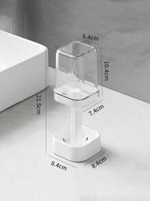 1pc Deluxe Clear Plastic Toothbrush Holder & Rinse Cup - Adjustable Height, Multi-Function Bathroom Storage Organizer Suitable For Couples, Perfect For Students - No Battery Required - Multicolor - View 13