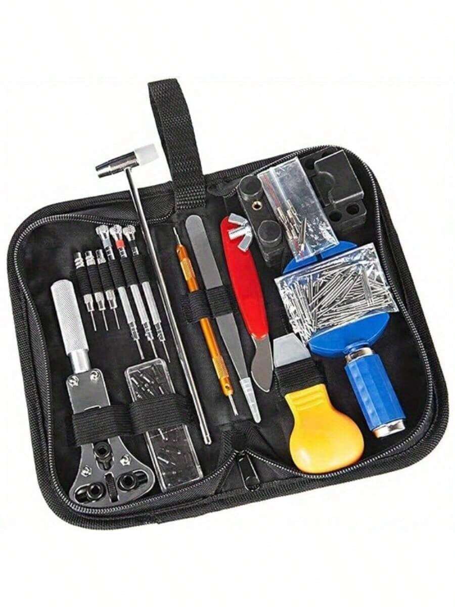147Pcs Watch Repair Kit, Watch Link & Back Removal Tool, Professional Watch Battery Replacement Tool Kit, Watch Case Opener Spring Bar Tools, Watch Band Link Pin Tool Set With Carrying Case,Tools For Men - As Shown - View 1
