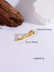 1入金色個性化朋克風領帶夾，多種選擇適合男士晚會 - 金黃色 - 查看 2