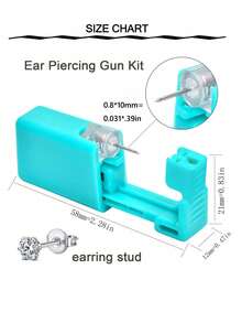 CIZME 10Pcs Ear Piercing Gun Kit Earring Gun Piercing Kit Earring Gun Piercing Kit Piercing Gun Earrings Studs Ear Piercing Needle Kit With Earrings Silver Gold - Ear Piercing Gun Kit - View 2