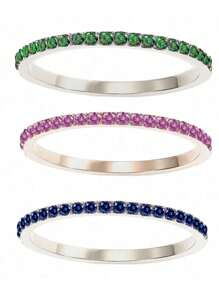 1 件简约优雅锆石戒指、新娘承诺订婚诞生石戒指、周年纪念戒指、情人节礼物 - 小戒指 - 查看 5