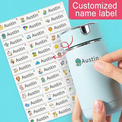 60-360 szt. niestandardowych, przezroczystych, wodoodpornych etykiet imiennych, spersonalizowanych naklejek na butelki z wodą, pudełka na lunch i przedmioty osobiste, idealnych do żłobka, na kemping i zajęcia sportowe, trwałych, ułatwiających identyfikację rzeczy, nadających ciepły klimat, odświeżających dom jesienią, świątecznych dekoracji