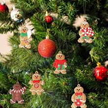 12pcs Gingerbread Man & Tree Assorted Plastic Ornaments, 3 Inches High,Home Decor ,Room Decor,Wall Decor Christmas Decorations Christmas - Two-tone Style - View 5