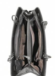 Bolsos tote para mujer MILANO, de piel de PU, minimalista, de lujo discreto, de moda, de negocios casuales, de unicolor, de alta capacidad, grandes para trabajo, viajes, citas, con decoración de cadena, de alta calidad, de gran capacidad, 34cm*14cm*25cm