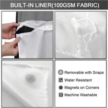 1PC Waffle Double Woven Shower Curtain, No Hook, Clear Top Window Hookless Shower Curtain With Snap Lined Waffle Shower Curtain Hotel Style Double Layer Machine Washable And Easy To Clean Bathroom Partition 72" X 75". - 黑色 - 查看 5