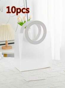 10pcs/5pcs/1pc Frosted Transparent Round Handbags, Valentine's Day Shower Gift Bags, Wedding Gift Bags, Candy Bridesmaid Gift Bags, Jewelry Store Shopping Bags, Wedding Bridesmaid Gift Bags, Gift Packaging Bags, Clothing Shopping Bags, Cute Handbags Suitable For Weddings, Birthdays, Valentine's Day, PP Frosted Transparent Round Handbags-Very Suitable For Valentine's Day Flowers, Network Celebrity Stalls, Wedding Gifts, Bridesmaid Gifts, Etc. -Made Of PP Material Valentine Day - Multicolor - View 15