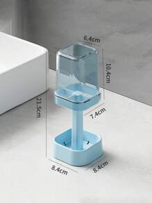 1pc Deluxe Clear Plastic Toothbrush Holder & Rinse Cup - Adjustable Height, Multi-Function Bathroom Storage Organizer Suitable For Couples, Perfect For Students - No Battery Required - Multicolor - View 15