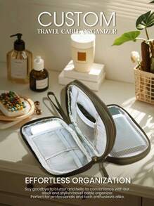 1 pieza Organizador de cables de viaje personalizado, organizador de cables y cargadores personalizado, organizador de viaje para electrónicos personalizado, estuche para tecnología, bolsa organizadora de accesorios tecnológicos, organizador de cables de viaje, almacenamiento de cables, estuche organizador electrónico, antivertido, organización de cables, regalo de cumpleaños, regalo del Día de la Madre, regalo del Día del Padre, regalo para mejor amigo, regalo para mamá/papá/ella/él/novia/novio/esposa/esposo/amigo - Rosa - Ver 4