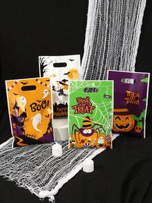 10/20/50 Piezas Bolsas de regalo con diseño de calabaza fantasmagórica de terror para Halloween, bolsas de embalaje para regalos de truco o para fiestas de Halloween, decoraciones de fiesta de Halloween, bolsas de compras, Navidad