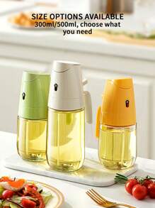 1 pieza Rociador de vidrio antifugas para cocina, de uso múltiple para verter y rociar, recipiente de vidrio para condimentos de aceite y vinagre con asa cómoda, utensilio de cocina - Multicolor - Ver 12