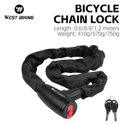 1 pieza Candado antirrobo WEST BIKING para bicicleta de montaña, bicicleta eléctrica, motocicleta, bicicleta de batería