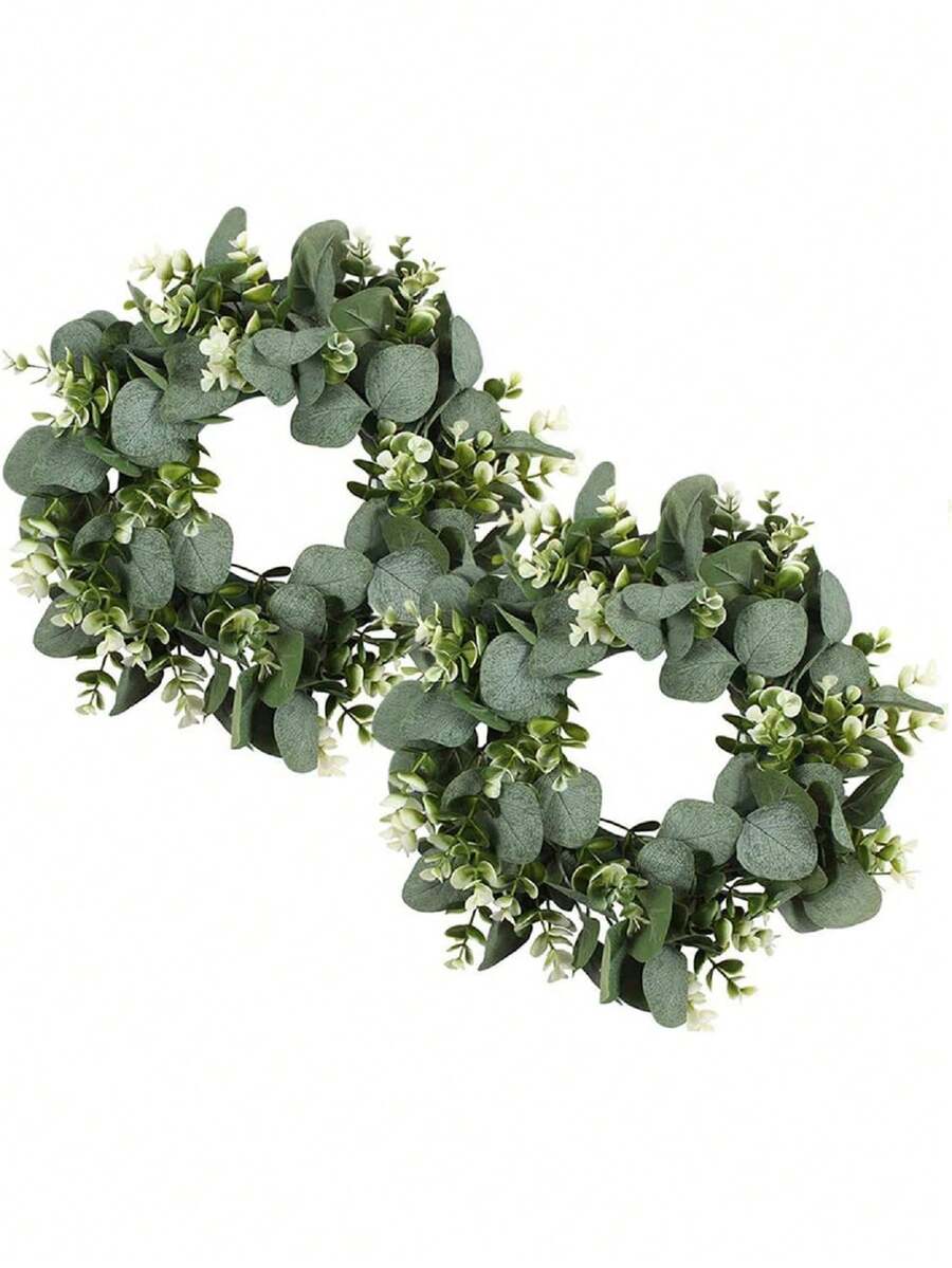 1 vòng hoa khuynh diệp, vòng hoa xanh nhân tạo mùa xuân hè, vòng hoa trang trí Giáng sinh, cho cửa trước, vòng hoa xanh tròn có lá xanh, đồ trang trí nhà cửa, cho cửa sổ hiên nhà, lễ hội vườn trang trại, trang trí trong nhà ngoài trời mùa xuân hè, lý tưởng cho cây thông Noel, đám cưới, lễ kỷ niệm và tiệc cô dâu, cũng thích hợp cho phù dâu, Hawaii và trang trí nhà cửa, đồ trang trí Giáng sinh, quà tặng Giáng sinh - màu xanh lá - Xem 1