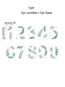 1 套数字 0-9 透明亚克力数字牌时尚花叶桌号牌立式座位牌家庭聚会活动婚礼餐桌装饰 - 無色 - 查看 3