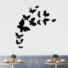 14 件亚克力镜面墙饰，蝴蝶墙饰，蝴蝶贴纸墙贴，DIY 墙贴适用于家庭托儿所教室儿童卧室浴室客厅装饰 - 彩色 - 查看 6