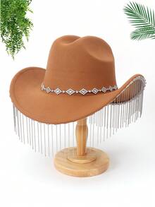 1 Mũ thời trang tua rua bằng kim loại đính đá sáng bóng, chất liệu mềm mại và thoải mái, thích hợp cho biểu diễn trên sân khấu, đám cưới, tiệc tùng và các dịp khác - Nhiều màu - Xem 13